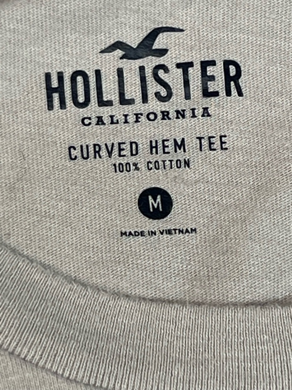 Hollister Men’s Gray 100% Cotton Curved Hem Tee Soft Casual Basic Shirt M - Picture 5 of 7